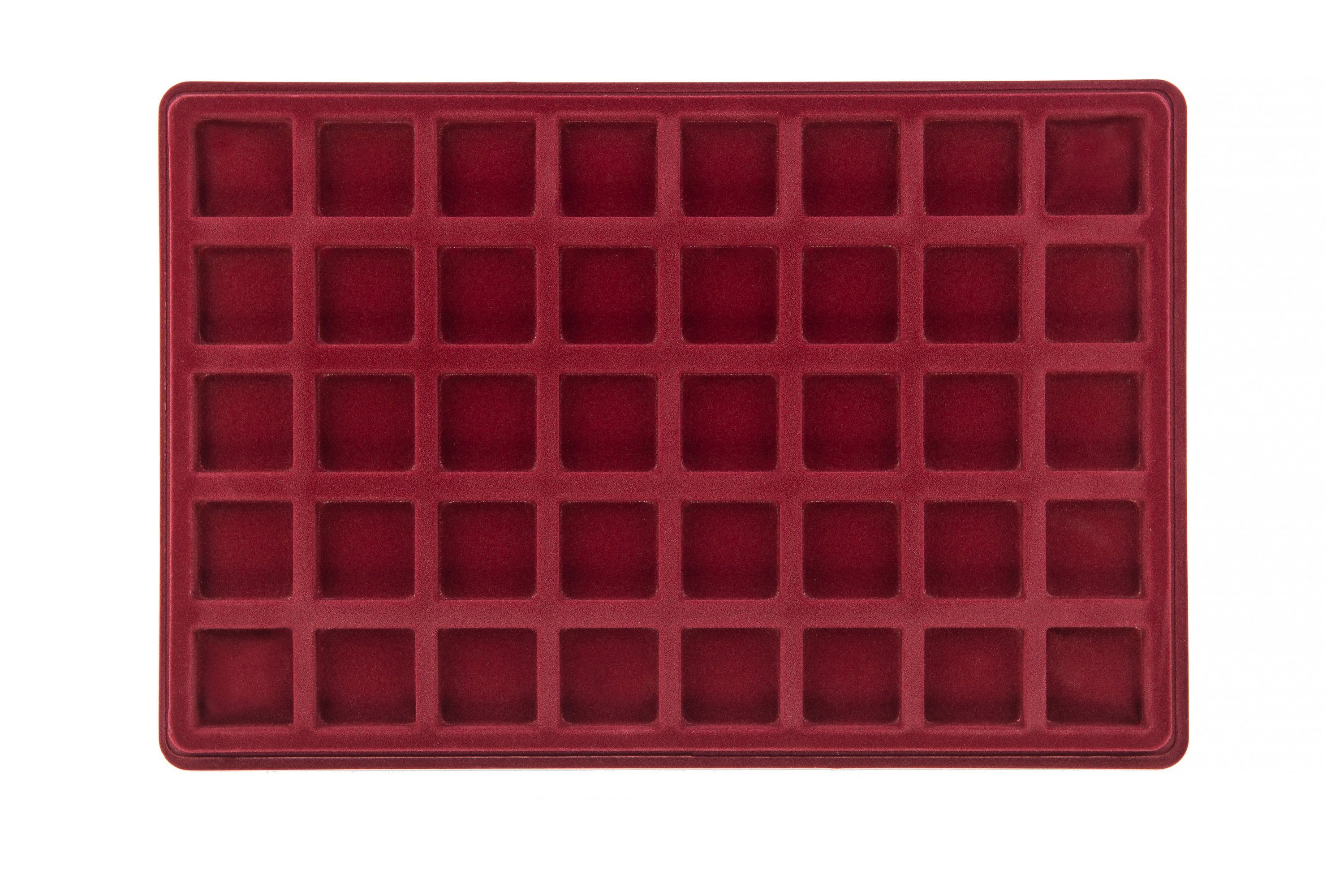 MC.Sammler Münzetui MC.Sammler Münzentableau Münztableau mit Schutzdeckel, Münzkoffer, Münzkassette, verschiedene Varianten zur Auswahl, 40 Fächer - 32x32mm