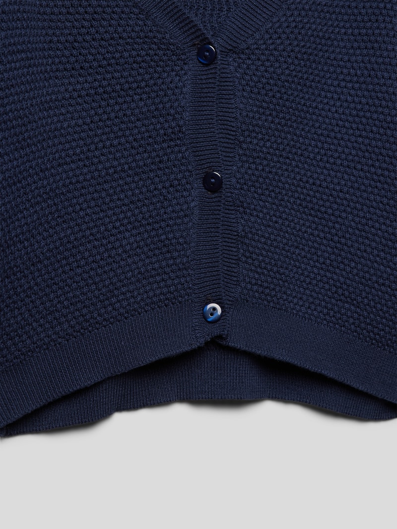 Cropped Strickjacke mit Knopfleiste in marineblau