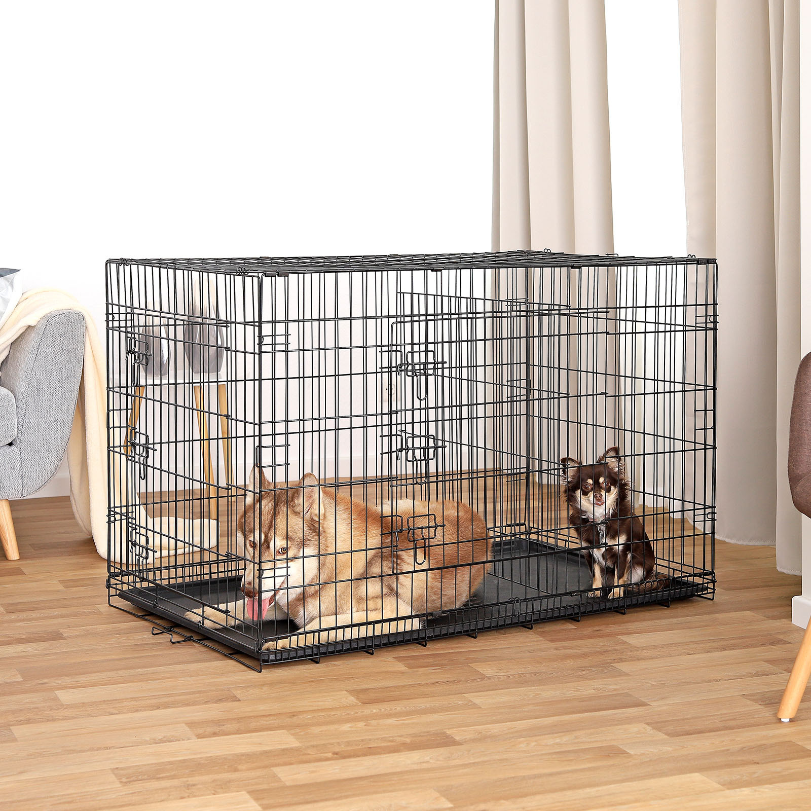 Lionto Transportboxen & Gitterboxen Lionto Hundetransportkäfig Tiertransportbox Hundebox Größe (S) 45x31x36 cm XXXL