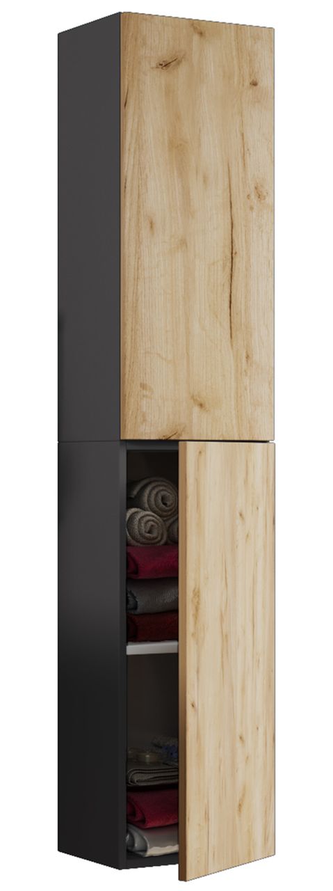 VCM Hochschrank Lendas Anthrazit/Honig-Eiche