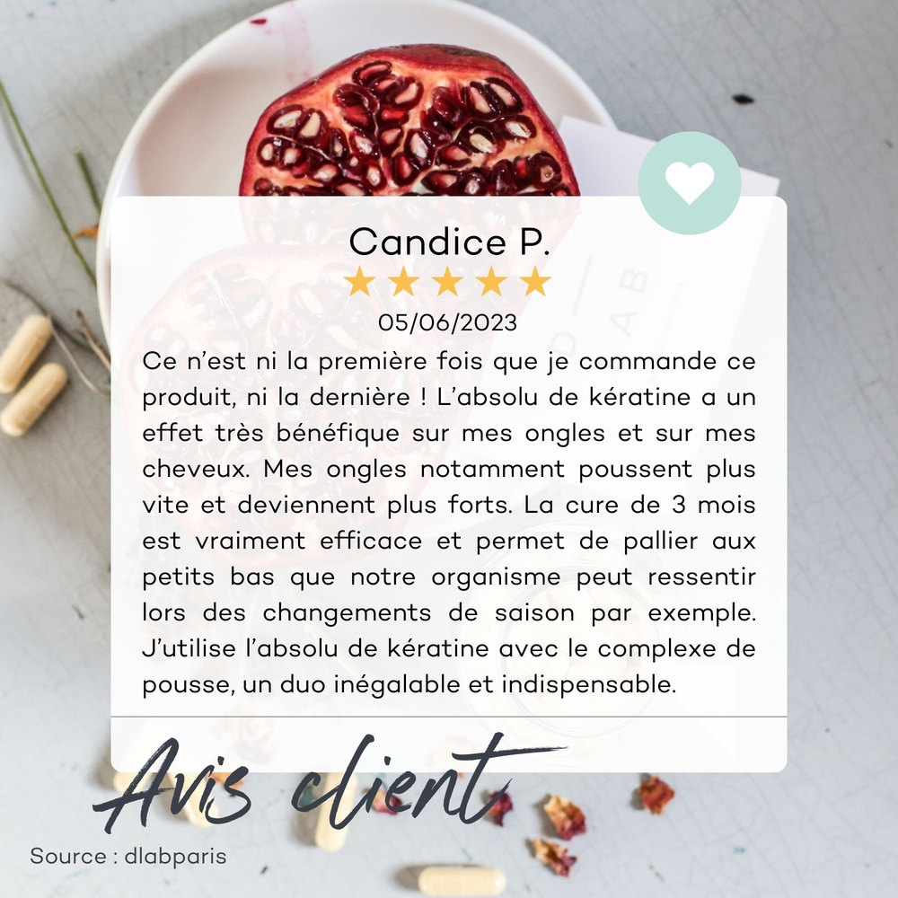 D-Lab Nutricosmetics Absolu de Kératine - 1 Mois Anti-chute & Réparation