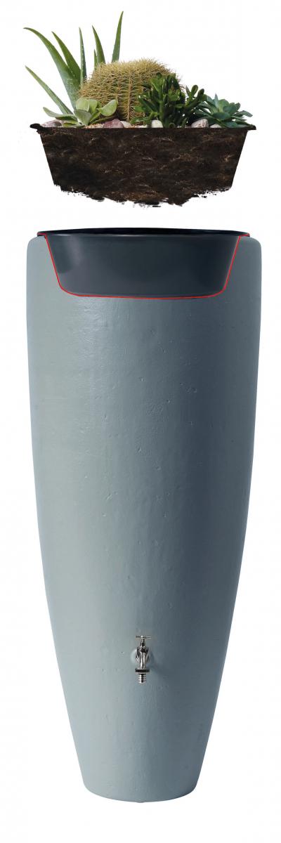 Otto Graf Wasserbehälter Komplett-Set 300 L Zinkgrau 2in1
