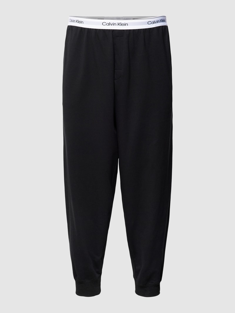PLUS SIZE Sweatpants mit Logo-Bund Modell 'Jogger' in schwarz