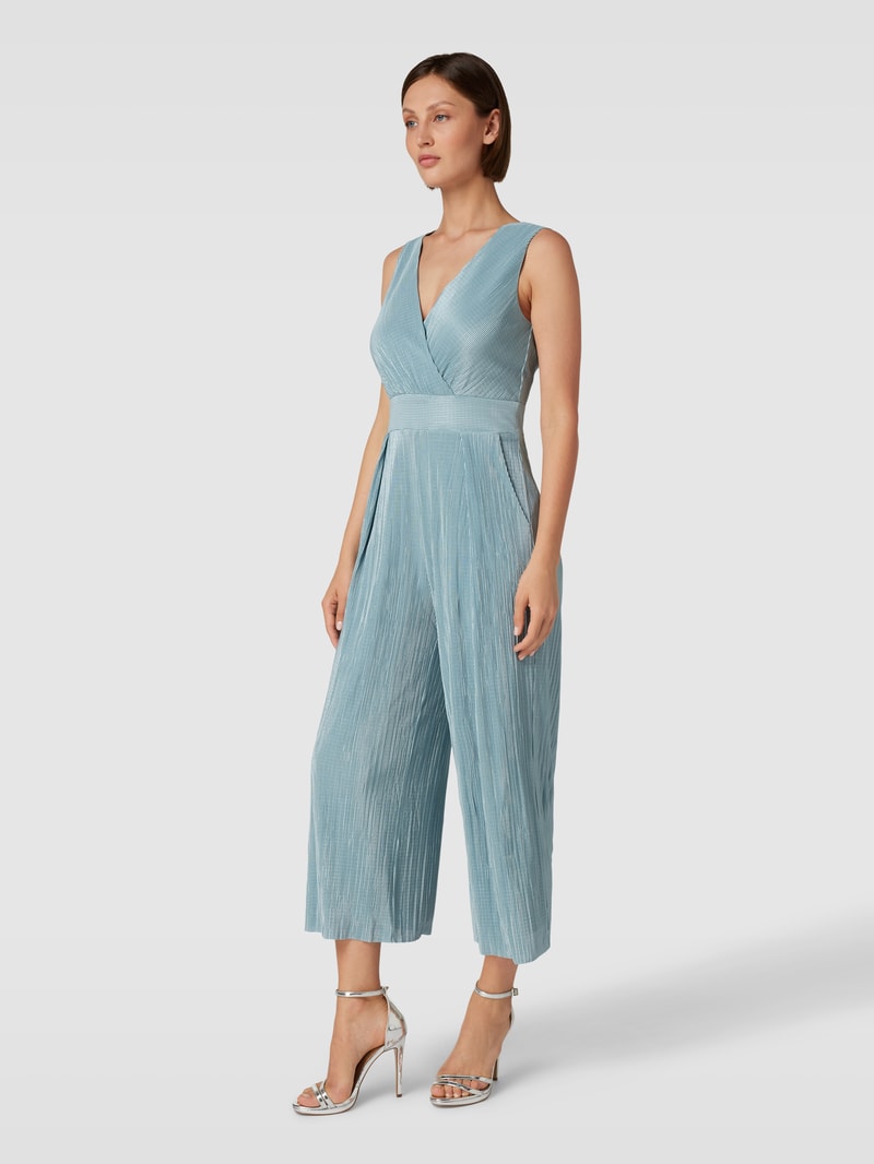 Jumpsuit mit feinen Plisseefalten in schilf