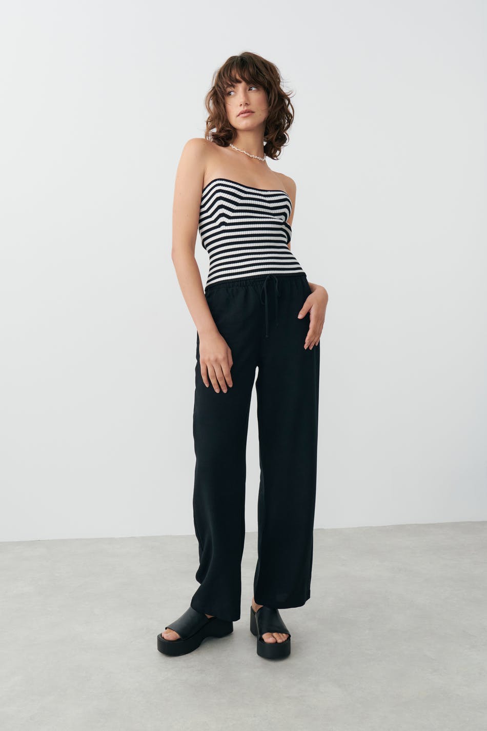 Linen mix trousers