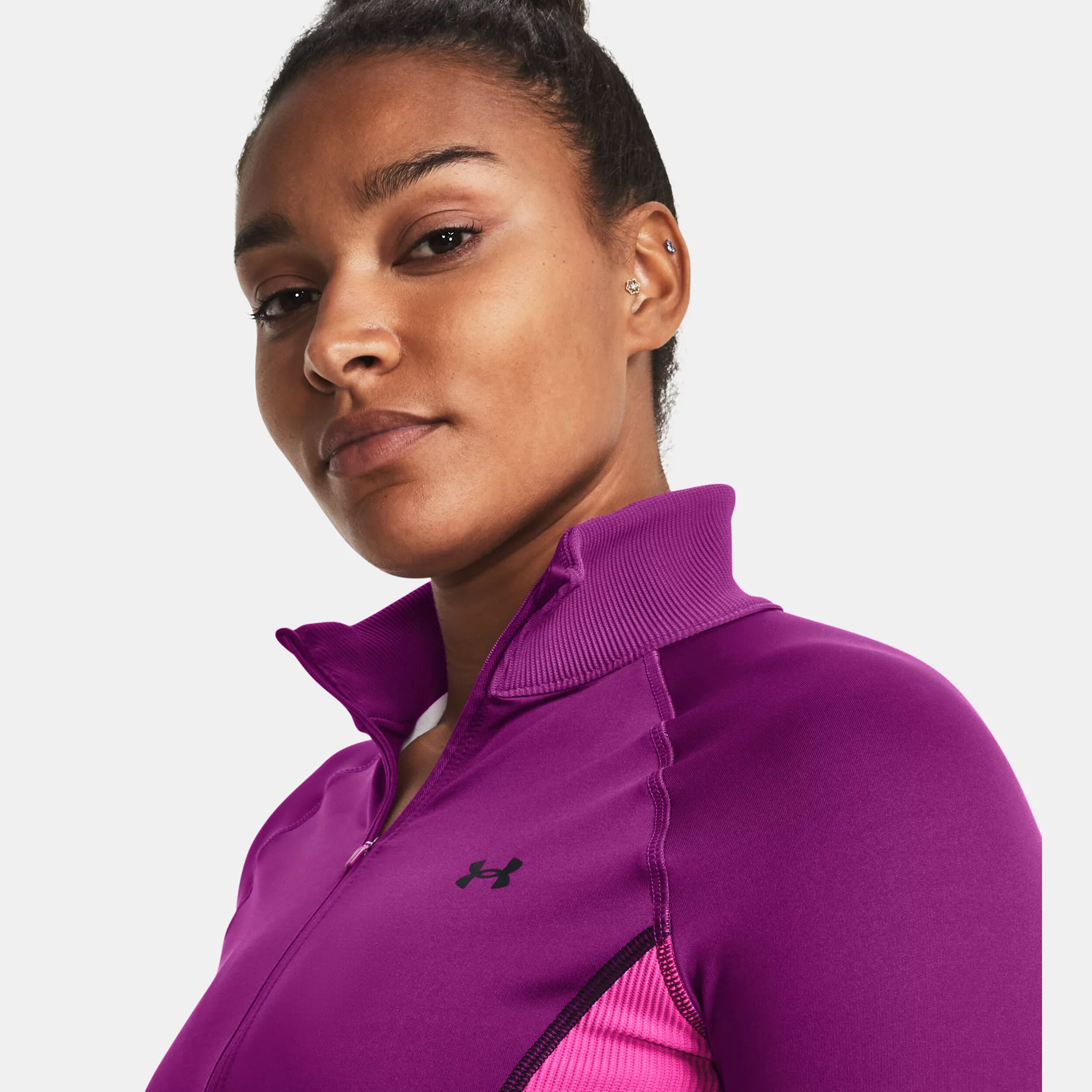CW Half-Zip Longsleeve Damen - Lila, Pink