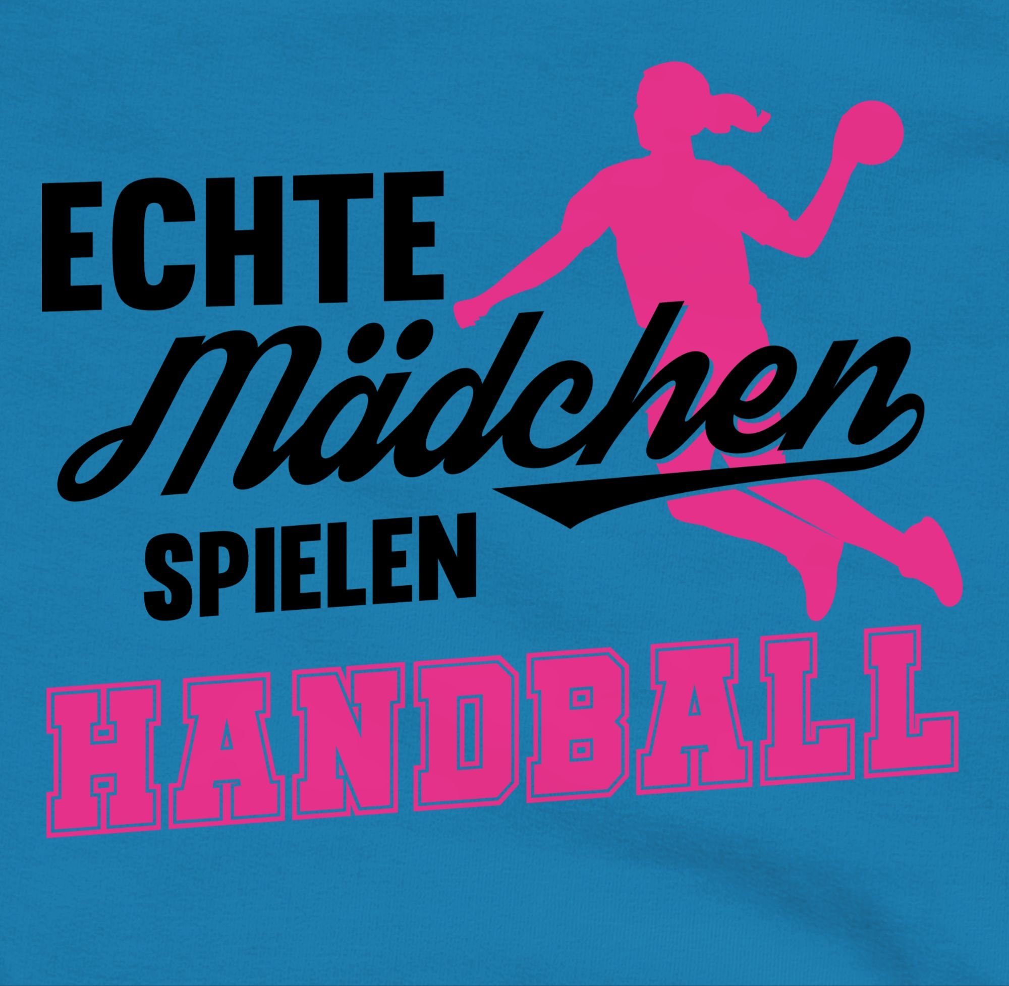 Shirtracer Hoodie Echte Mädchen spielen Handball - Sprungwurf Kinder Sport Kleidung