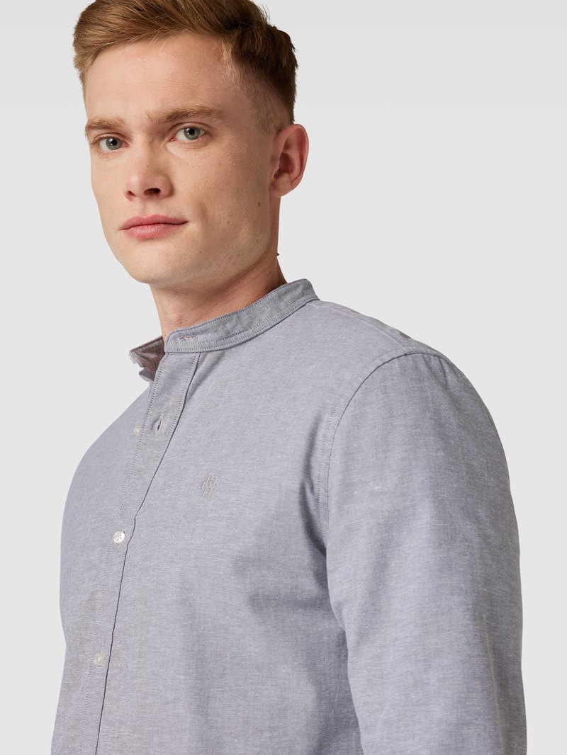 Freizeithemd mit Label-Stitching in dunkelgrau