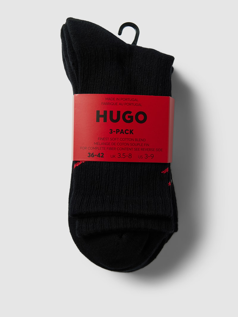 Socken mit Label-Detail im 3er-Pack in schwarz