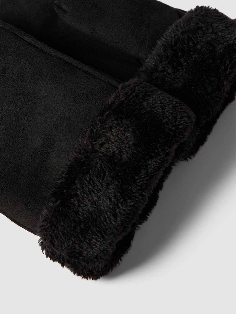 Handschuhe mit breitem Umschlag in schwarz