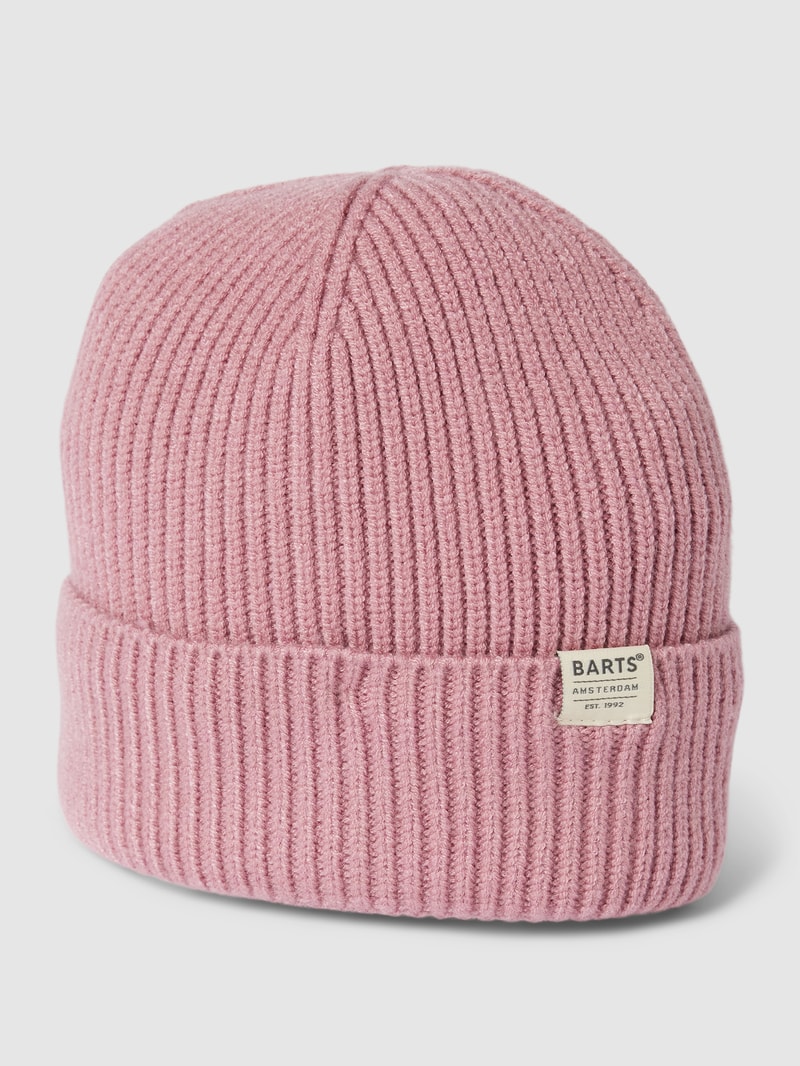 Beanie mit Label-Detail Modell 'Sisterbro' in pink
