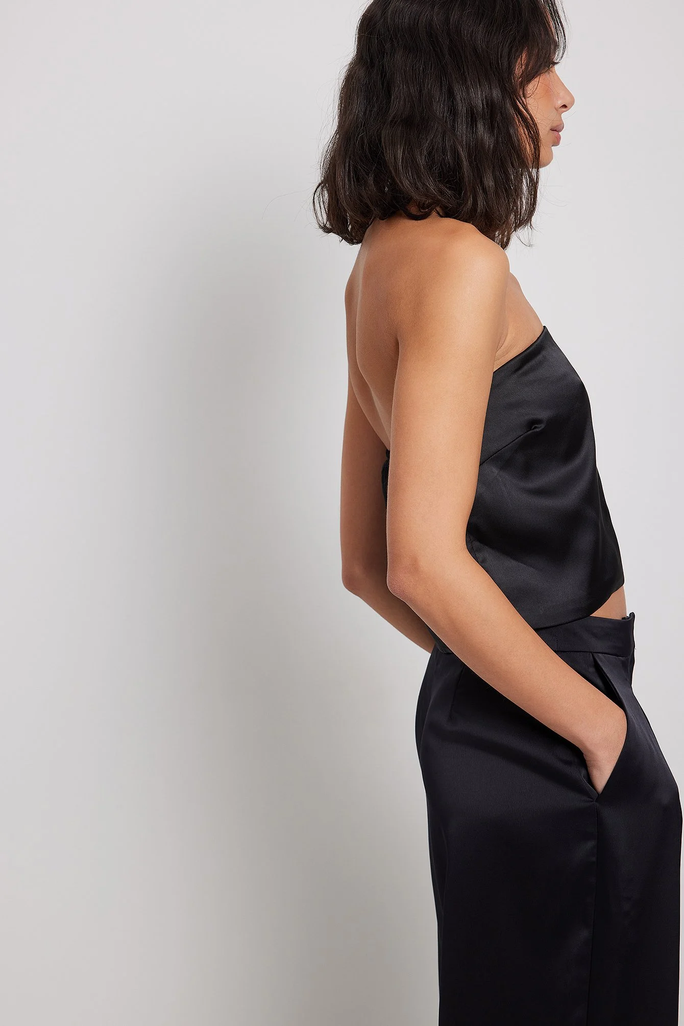 Bandeau-Top aus Satin