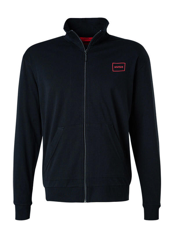 HUGO, Loungejacke, Baumwolle, schwarz