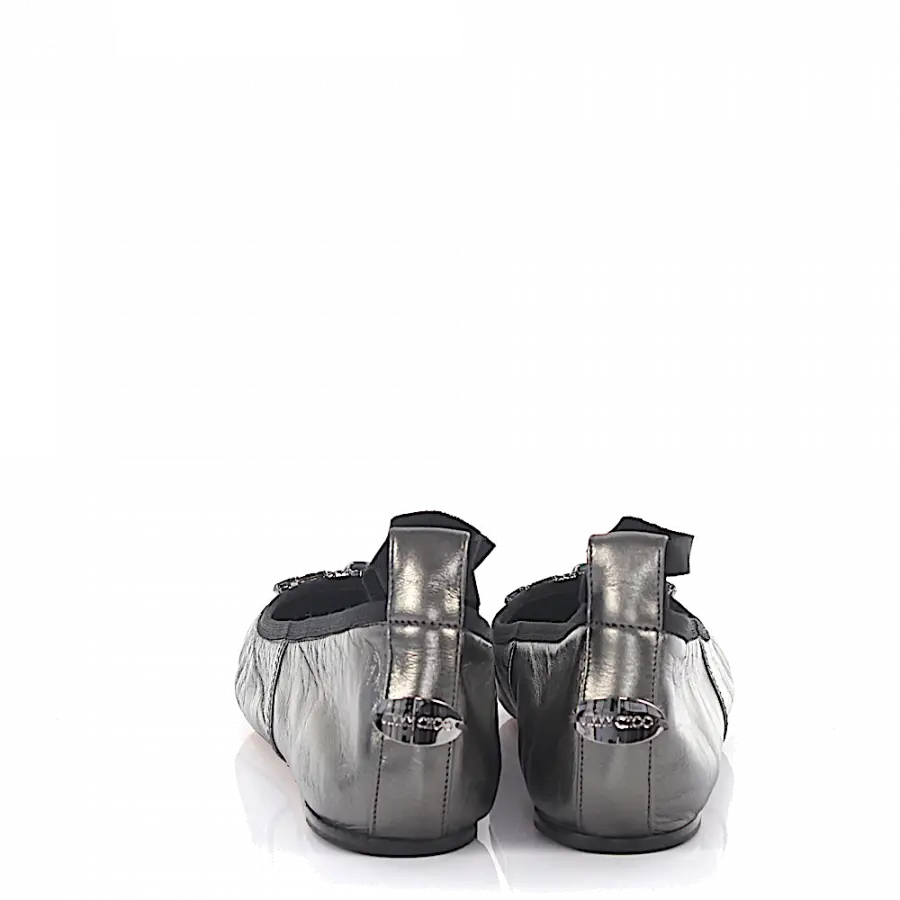 Jimmy Choo - Ballerinas Klassisch Strassbrosche grau silber - grau