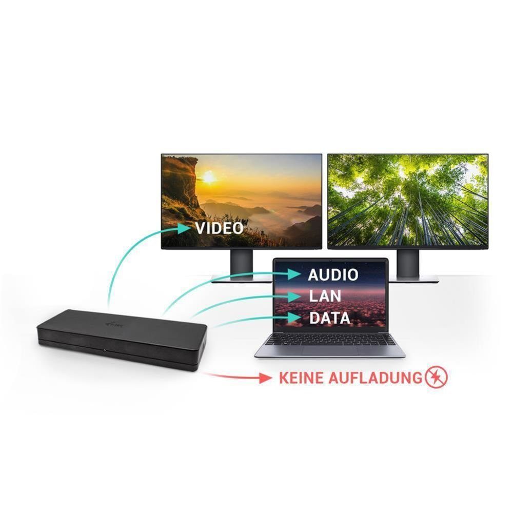 I-TEC Laptop-Dockingstation USB 3.0 / USB-C Dual Display Docking Station HDMI DVI + VGA