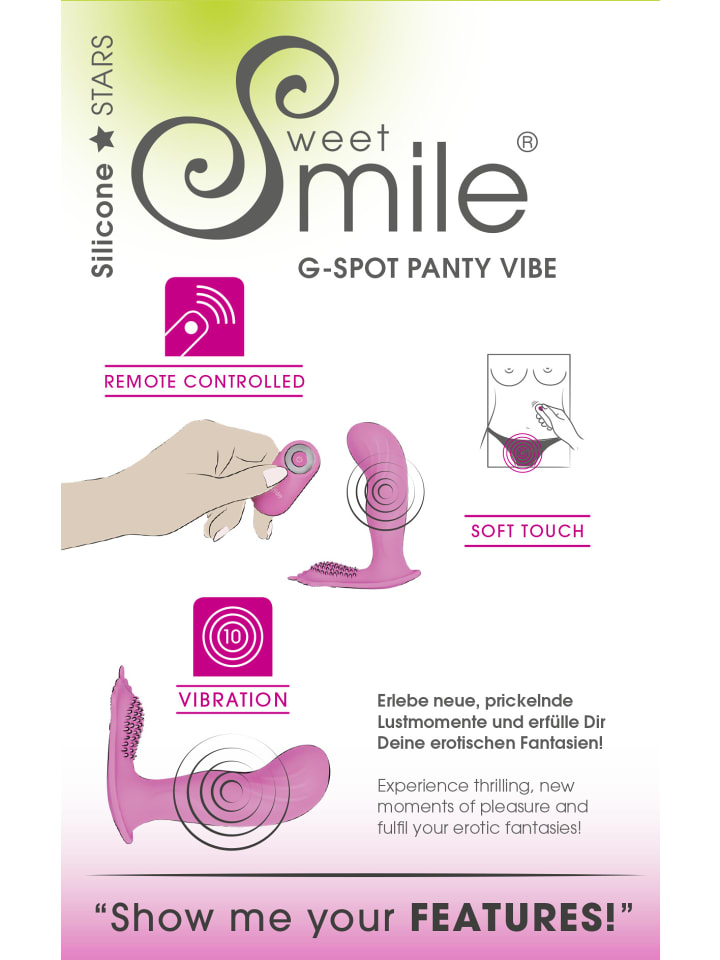 Sweet Smile Vibrator G-Spot Panty Vibe in pink günstig kaufen 11,5 cm