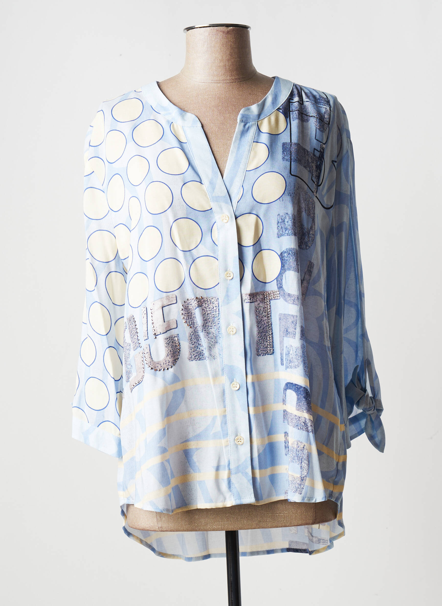 Just White Tuniquemanchelongue Femme couleur bleu