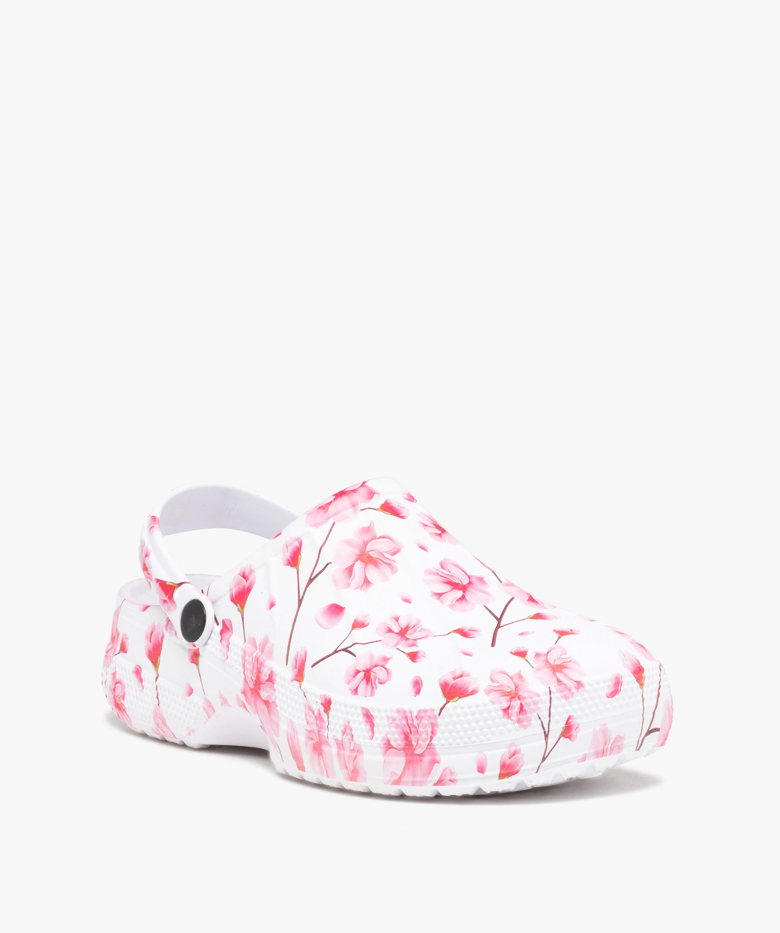 Sabots souples femme imprimés fleurs rose | GEMO