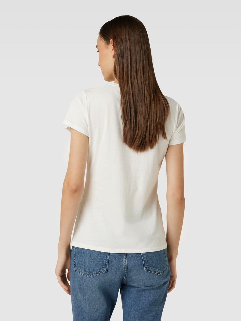 T-Shirt mit Ziersteinbesatz in weiss