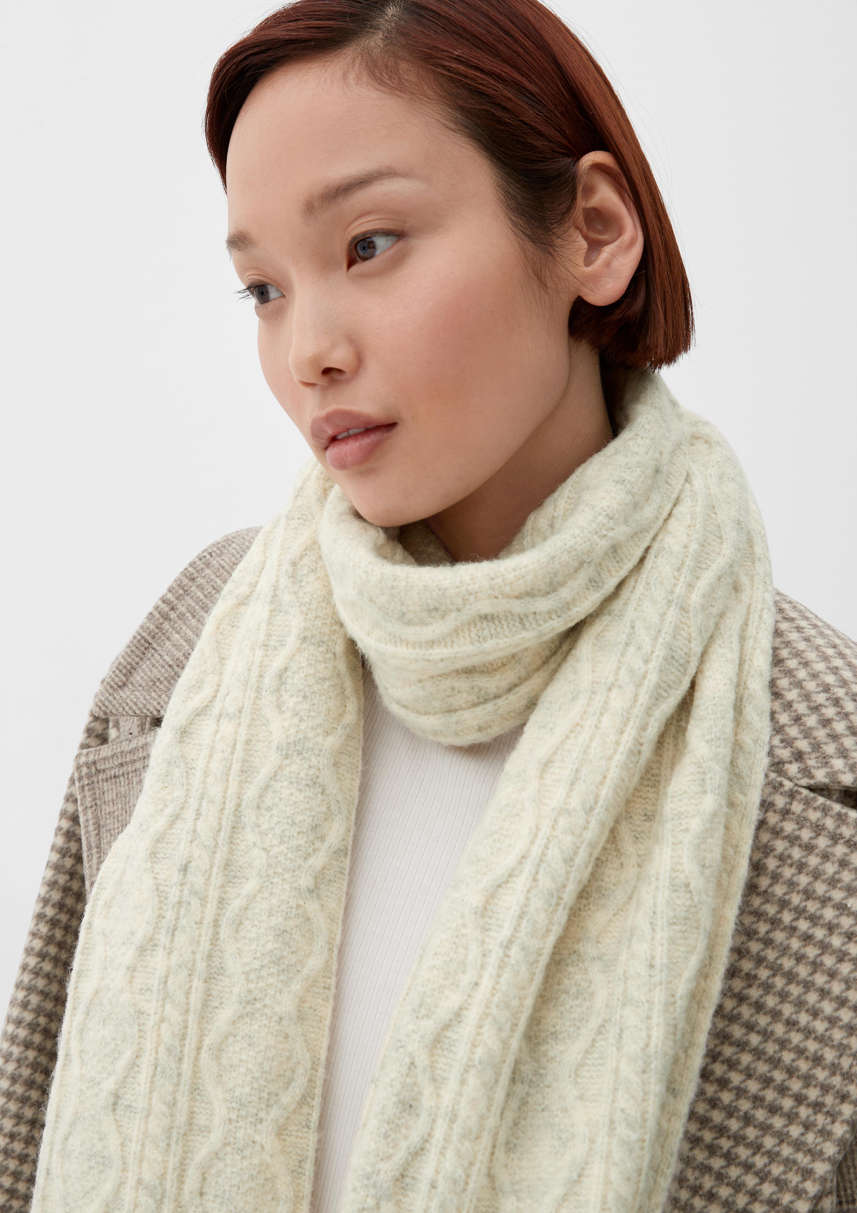 Melange-Schal mit Strickmuster  2122376-02W0