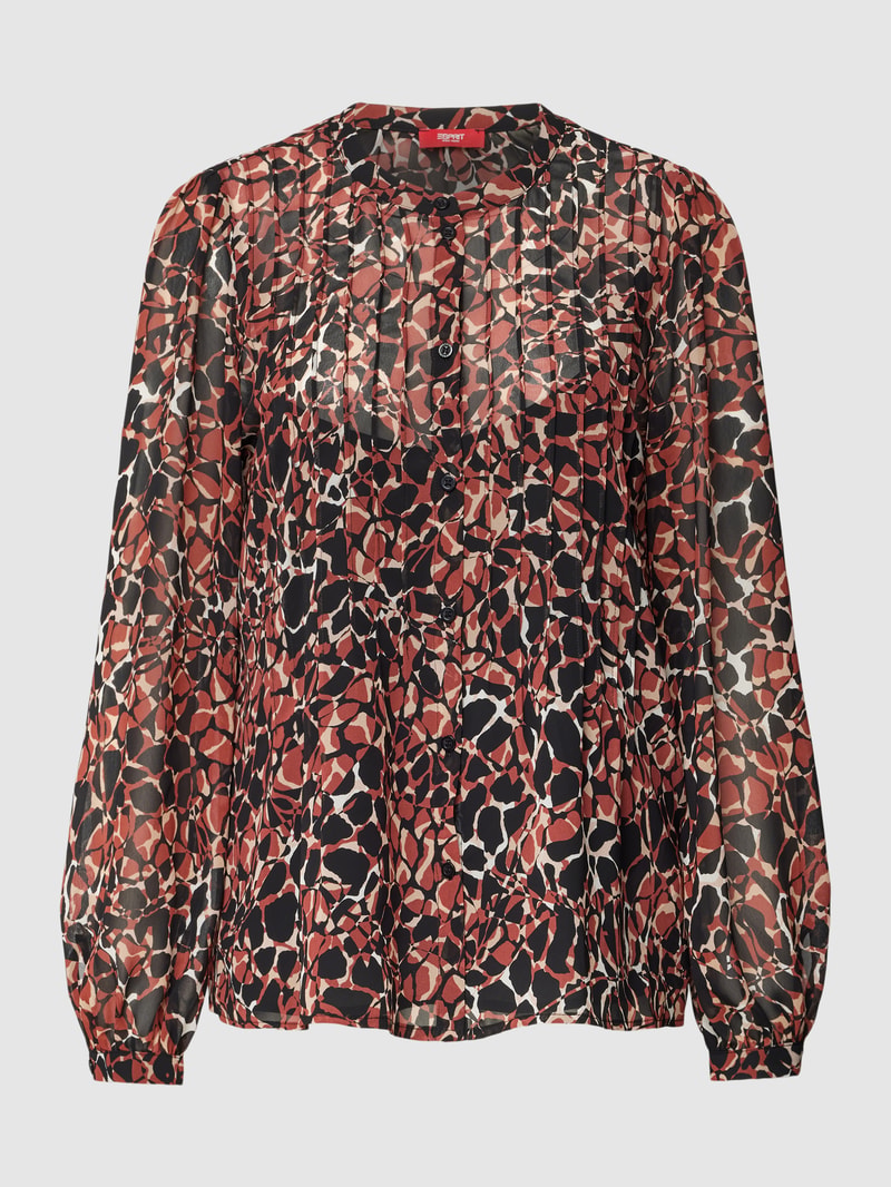 Blusenshirt mit Allover-Muster in mittelbraun