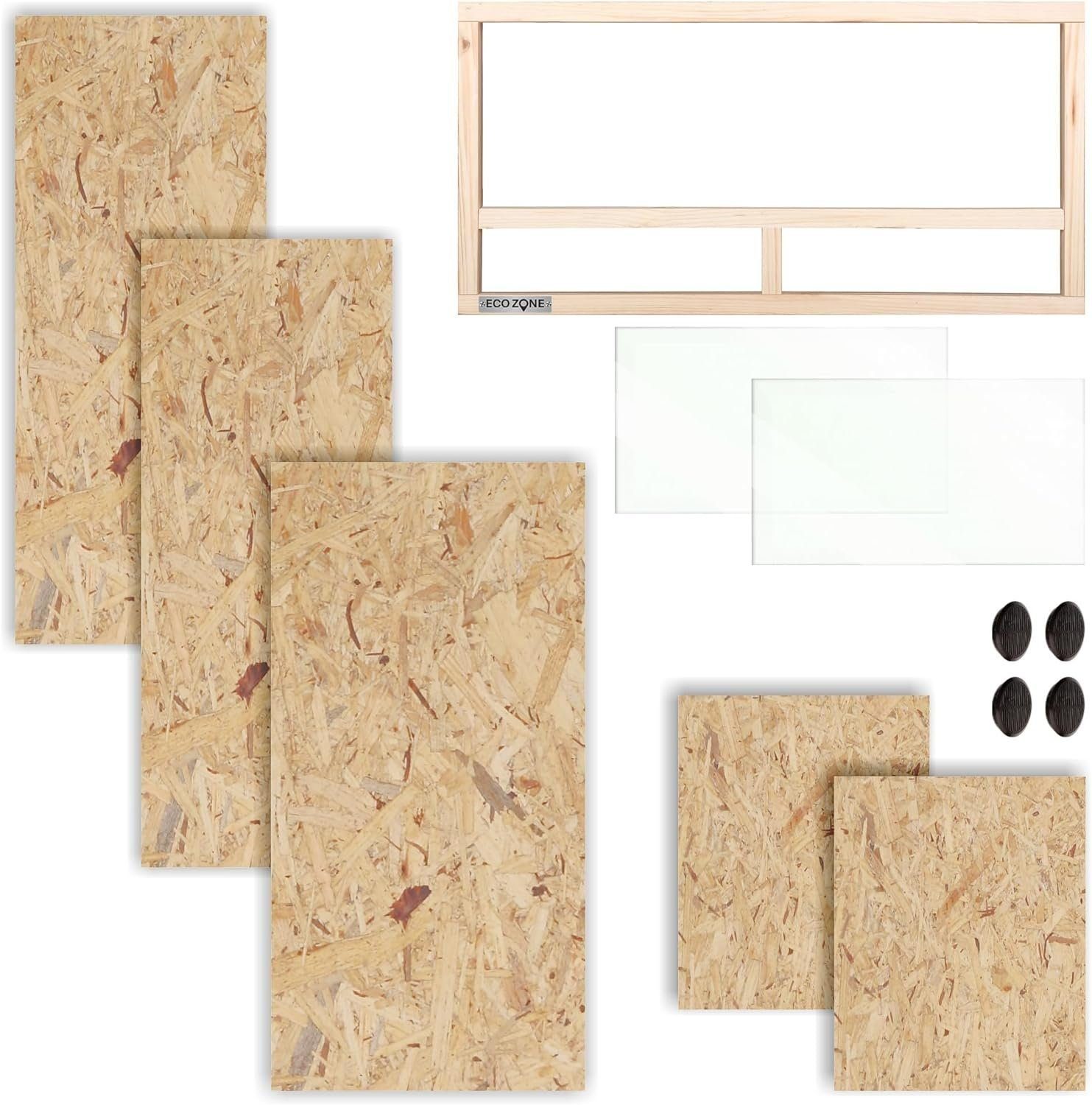ECOZONE Terrarium ECOZONE Holz Terrarium mit Seitenbelüftung 100 x 60 x 60 cm, Aus OSB Platten