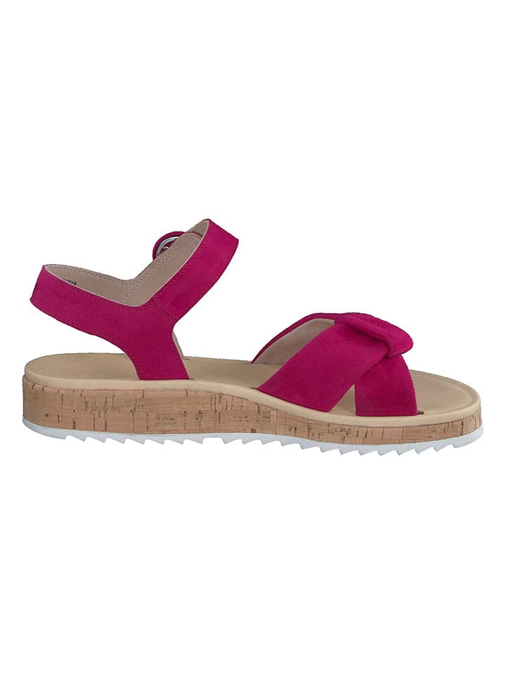 Paul Green Leder-Sandalen in Pink günstig kaufen