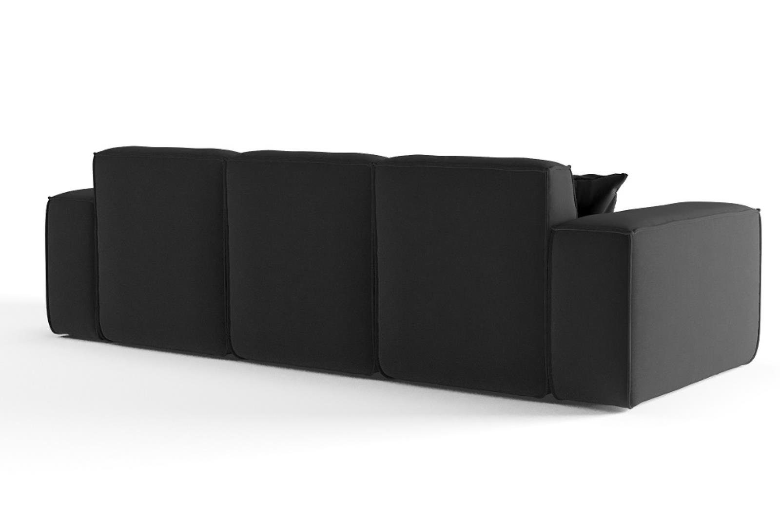 Beautysofa Sofa Lugano, 3-Sitzer Sofa aus Cordstoff oder Veloursstoff, Dreisitzer im modernes Stil, inklusive Wellenfedern