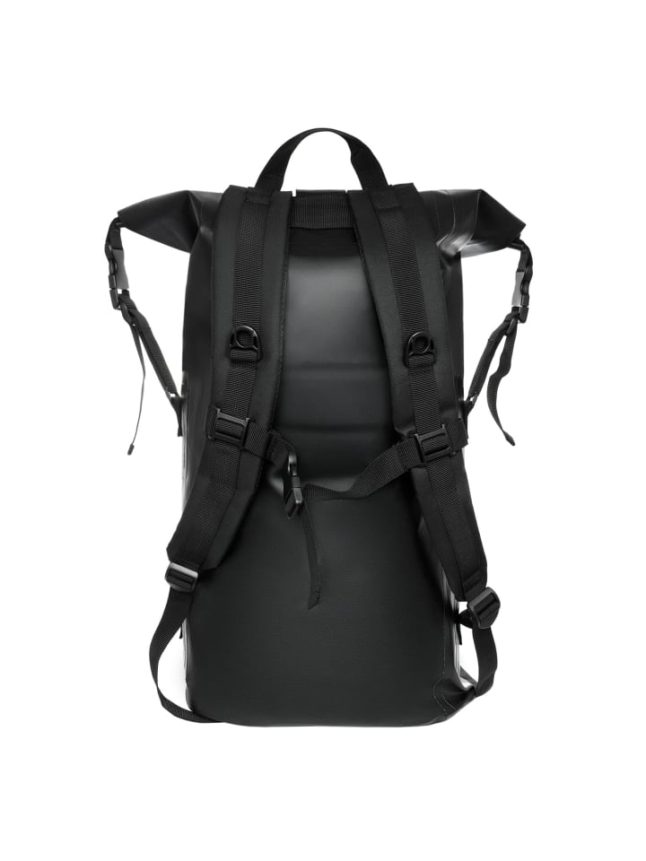 YEAZ STOCKHOLM Wasserfester Rucksack schwarzes Logo in schwarz günstig kaufen