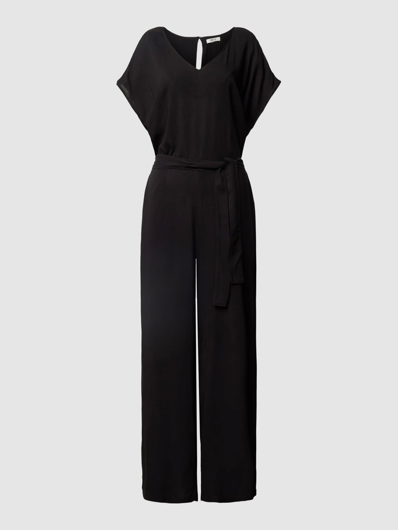 Jumpsuit aus reiner Viskose mit Animal-Print Modell 'Joella' in schwarz