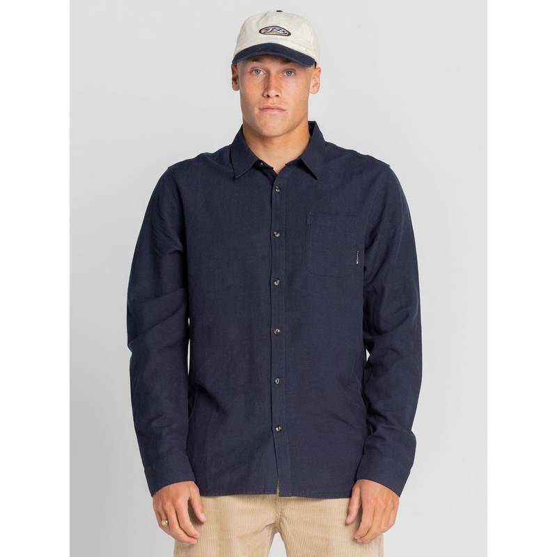 RUSTY OVERTONE LONG SLEEVE LINEN SHIRT Langarmhemd Herren