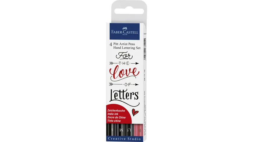 FABER-CASTELL  Pitt Artist Pen Handlettering-Set 4er-Etui
