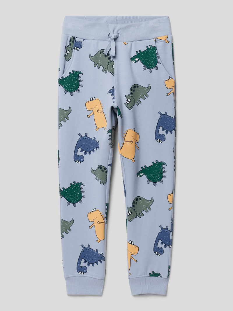 Sweatpants mit elastischem Bund in hellblau