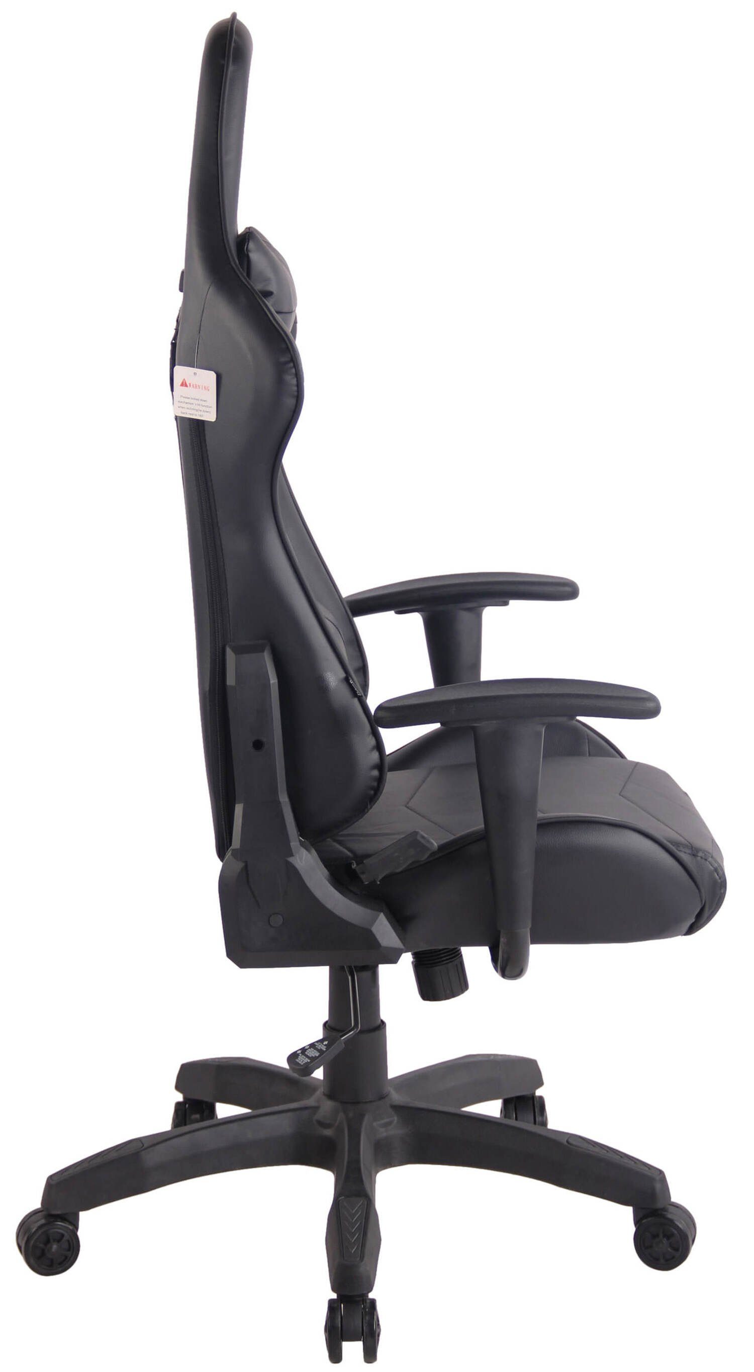 TPFLiving Gaming-Stuhl Mirage mit bequemer Rückenlehne - höhenverstellbar und 360° drehbar (Schreibtischstuhl, Drehstuhl, Gamingstuhl, Racingstuhl, Chefsessel), Gestell: Kunststoff schwarz - Sitzfläche: Kunstleder schwarz/schwarz