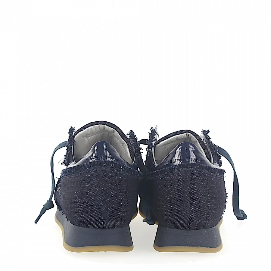 Philippe Model - Sneaker low Veloursleder Fransen Logo dunkelblau - blau