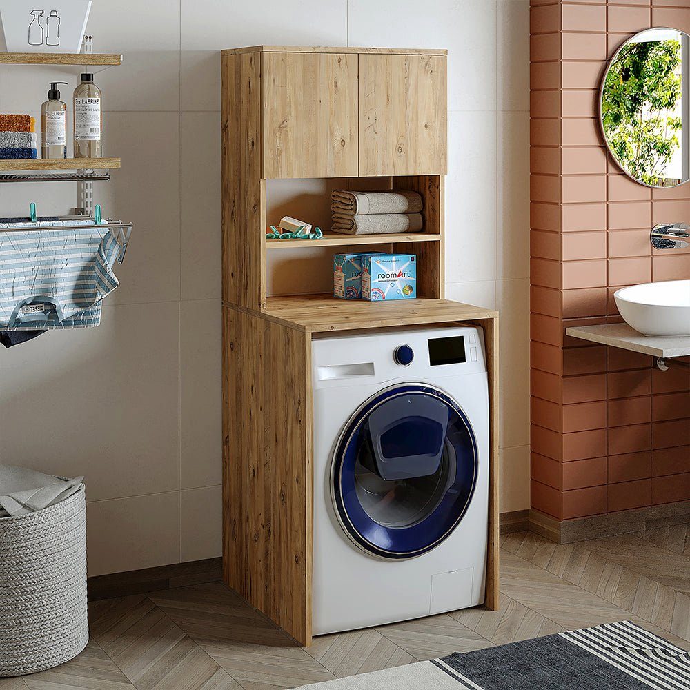 Roomart Waschmaschinenumbauschrank (Badezimmer Waschmaschinenschrank, Waschmaschinenüberbau, Waschturm)