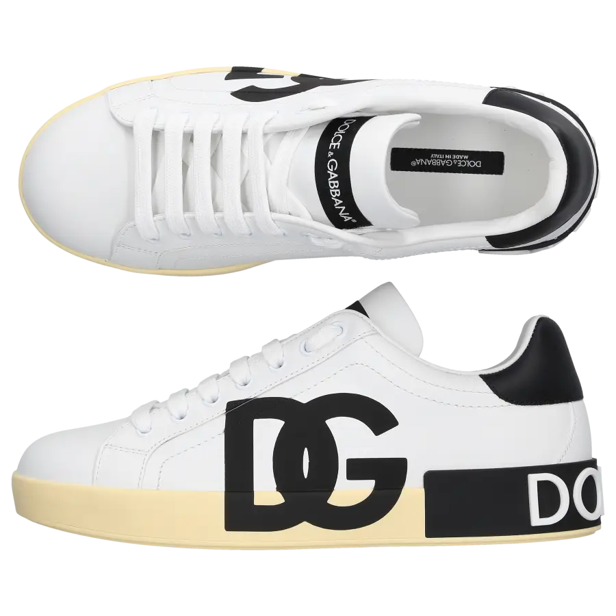 Dolce & Gabbana - Sneaker low PORTOFINO Kalbsleder - weiß