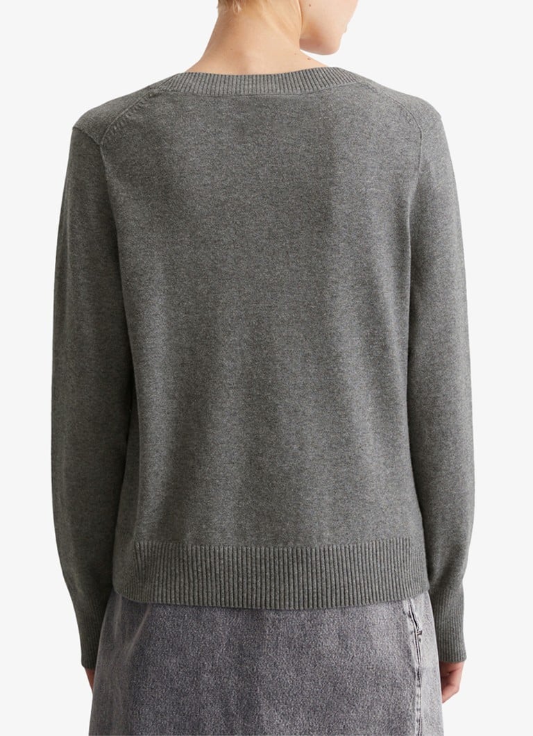 Marc O'Polo Denim Fine-knit wool blend pullover with V-neck