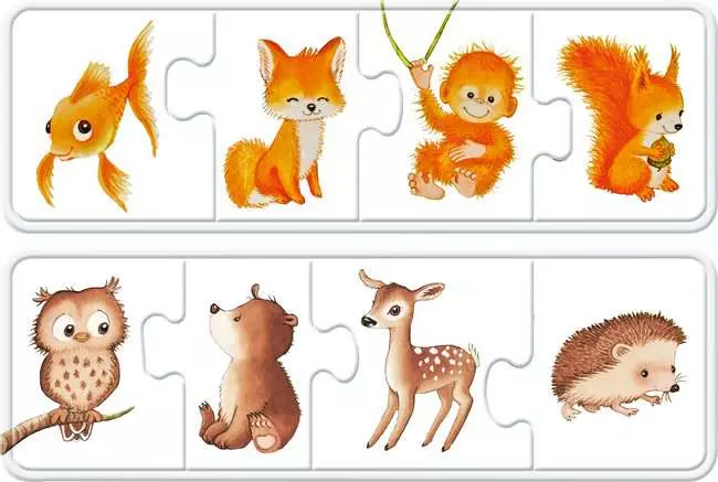 Kinderpuzzle ab 2 Jahren - Meine liebsten Tierkinder - 4 Teile