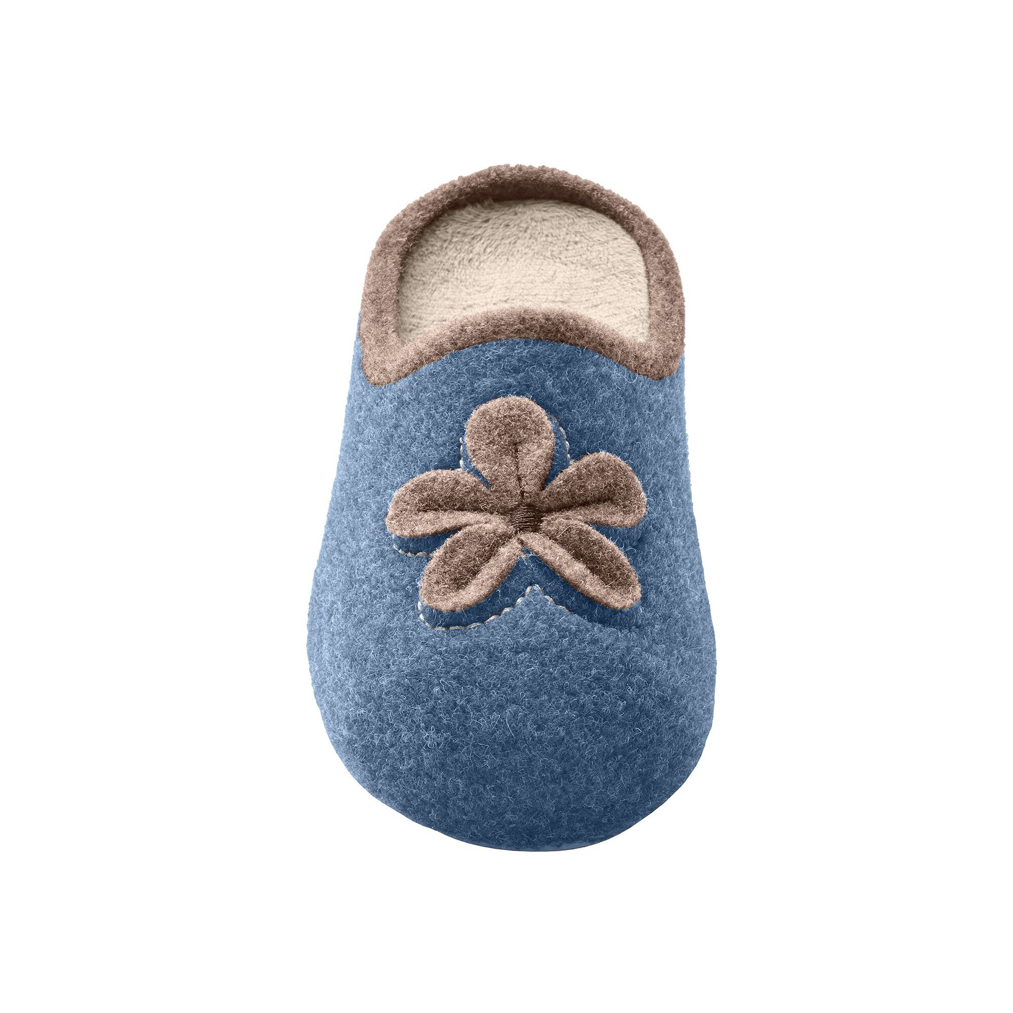 Chaussons mules fleur appliquée