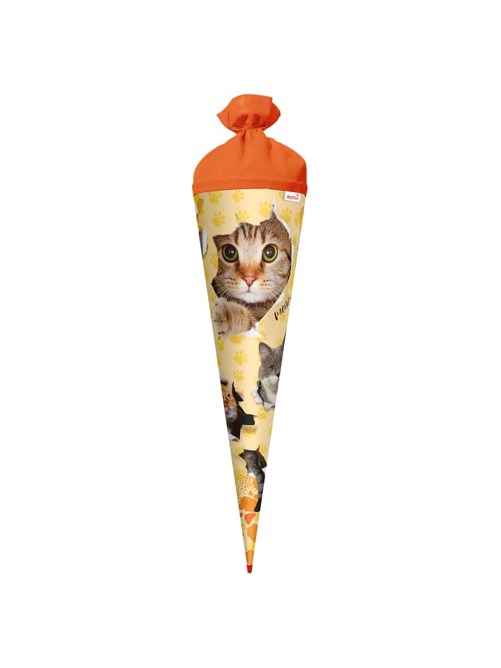 ROTH Schultüte groß Katzenparty 70 cm in Orange günstig kaufen onesize
