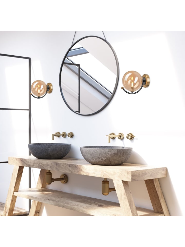 Licht-Erlebnisse Wandlampe in Gold Schwarz günstig kaufen onesize