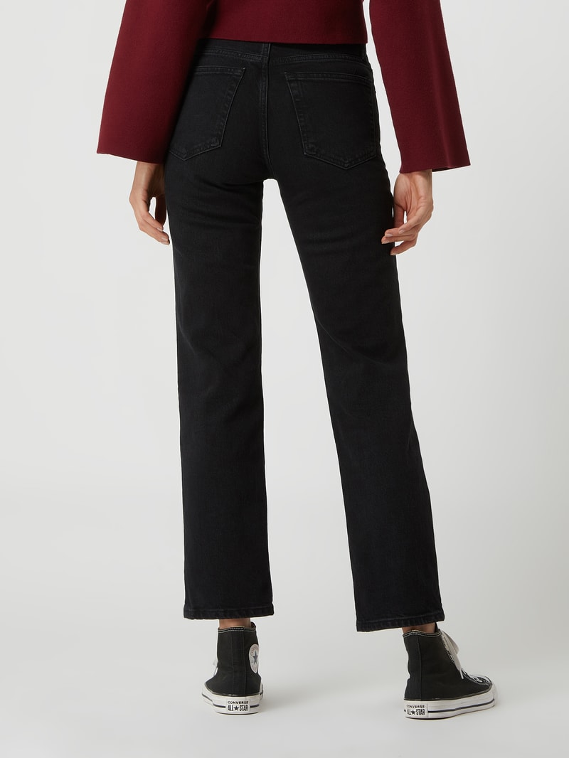 Straight Fit Jeans mit Stretch-Anteil Modell 'Premium' in schwarz