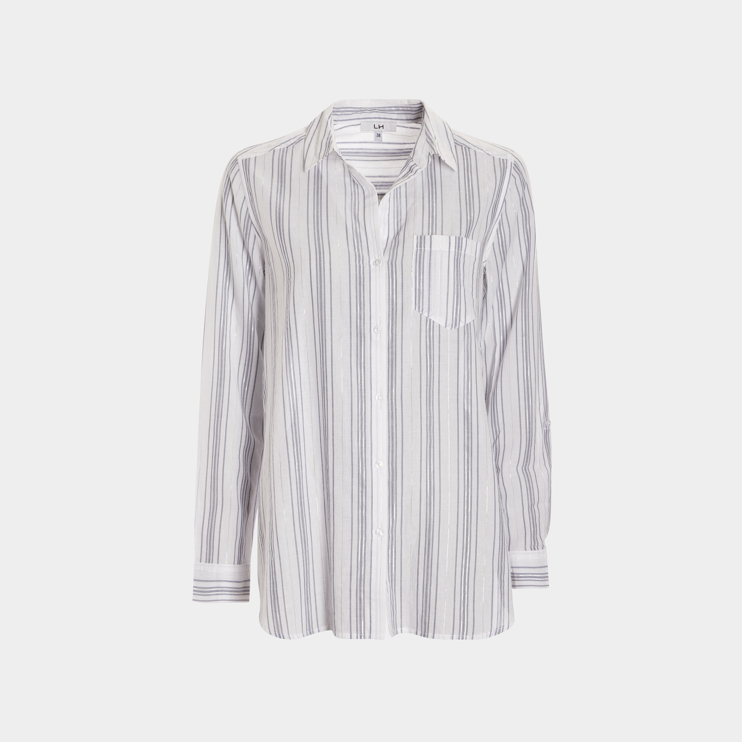 Chemise manches retroussables blanc femme | La Halle