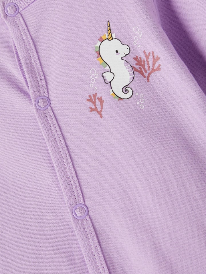 name it Baby Schlafanzug Einhorn für Mädchen mit Druckknopf in Lila günstig kaufen