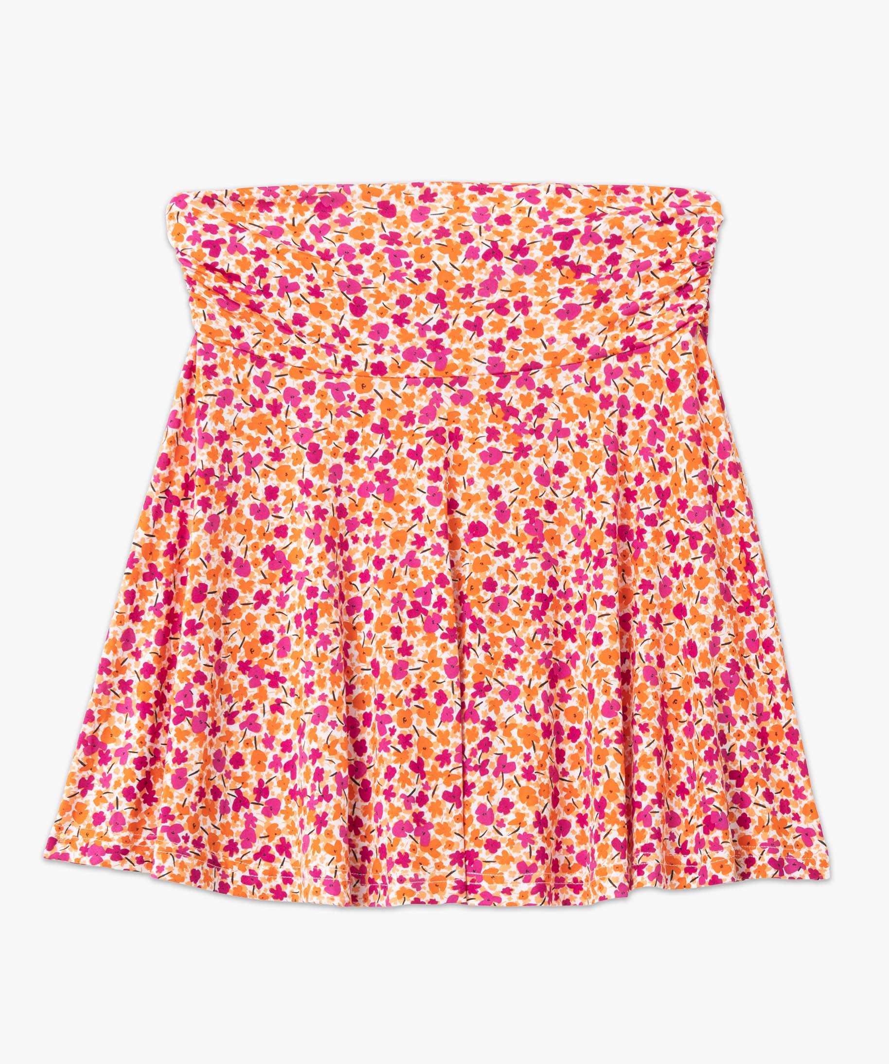 Jupe femme à motifs fleuris avec large taille élastiquée imprime | GEMO