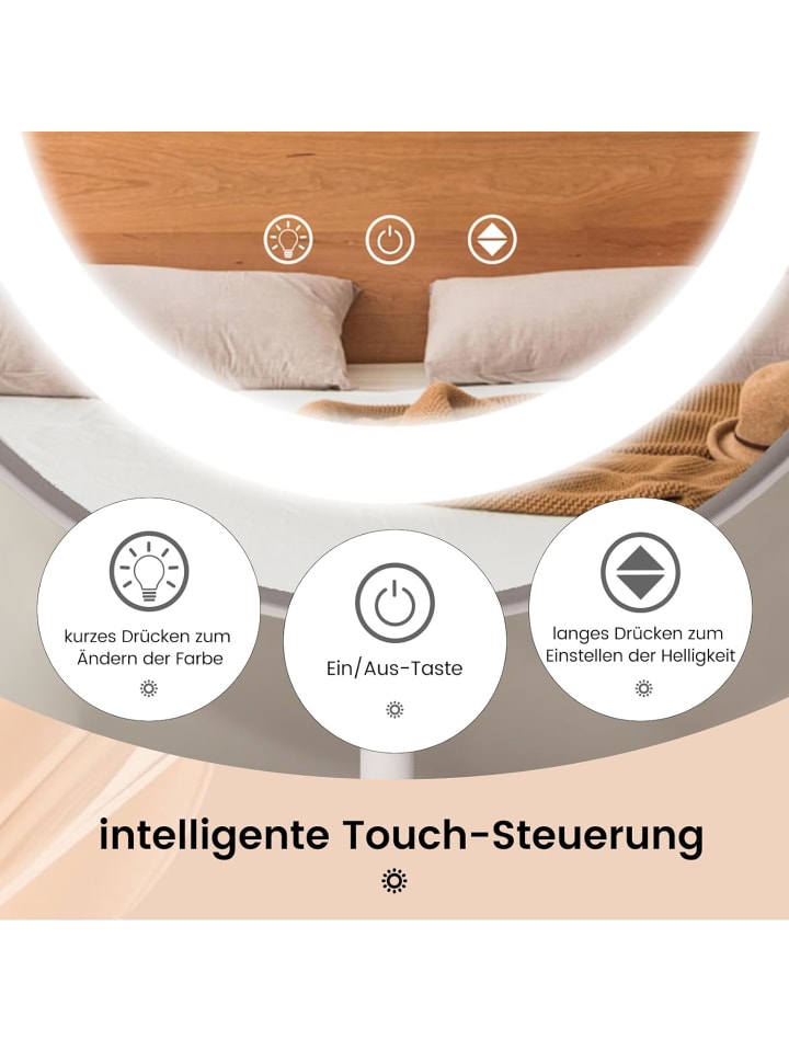 COSTWAY Kosmetikspiegel mit Beleuchtung in Silber günstig kaufen onesize