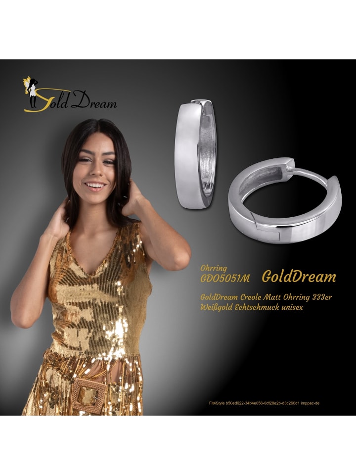 GoldDream Ohrringe Gold 333 Weißgold - 8 Karat Creolen günstig kaufen onesize