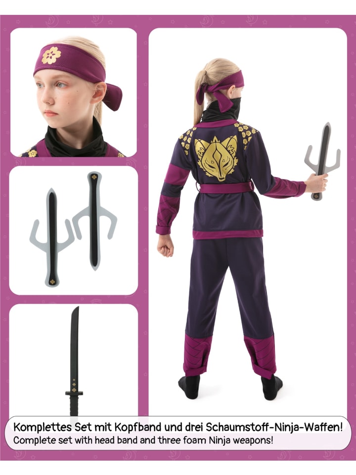 Corimori Ninja Kostüm für Kinder mit Schwert in Lila günstig kaufen