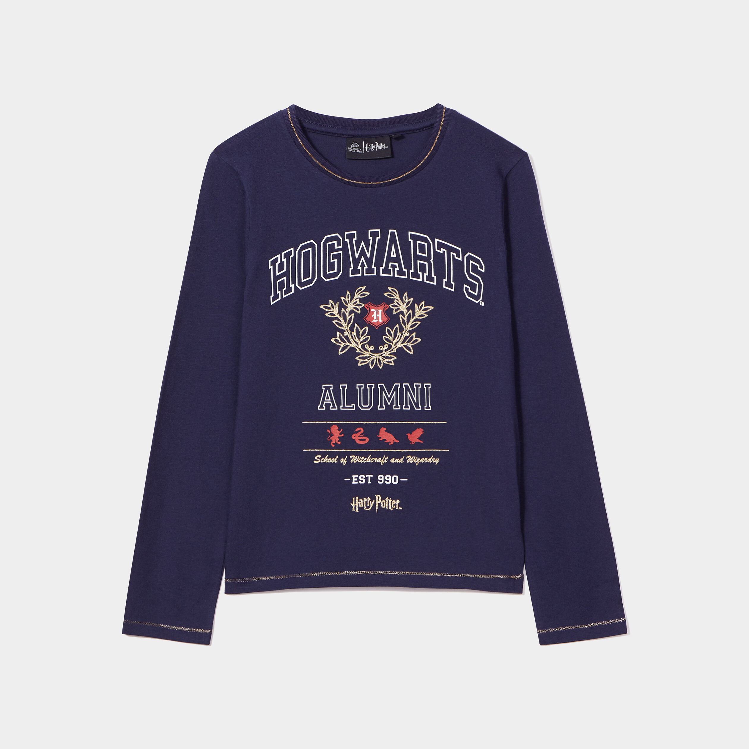 T-shirt col rond coton Harry Potter bleu marine fille | La Halle